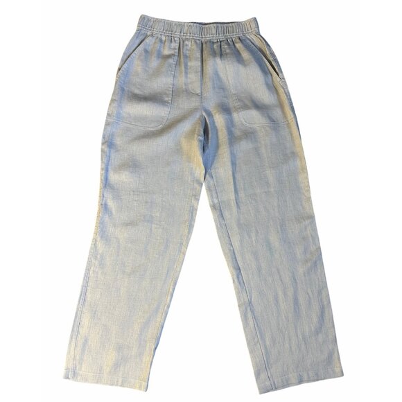 Zara Womens Pants 100% Linen Slacks Beige Sz XS Elastic Waist Bohemian pants - Picture 12 of 12